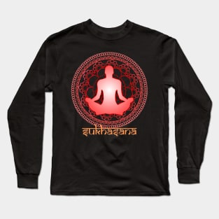 Sukhasan yoga pose Long Sleeve T-Shirt